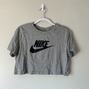 Gray Nike Cropped T-Shirt
